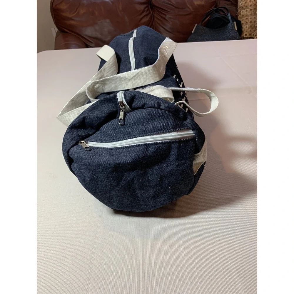 Meet Me At The Barre Gym Duffel Bag Jean Material